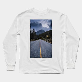 Driving towards the mountains Long Sleeve T-Shirt